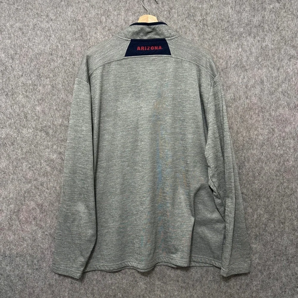 Colosseum Arizona Wildcats Quarter Zip Pullover Fleece Sweatshirt Men's XXL Gray